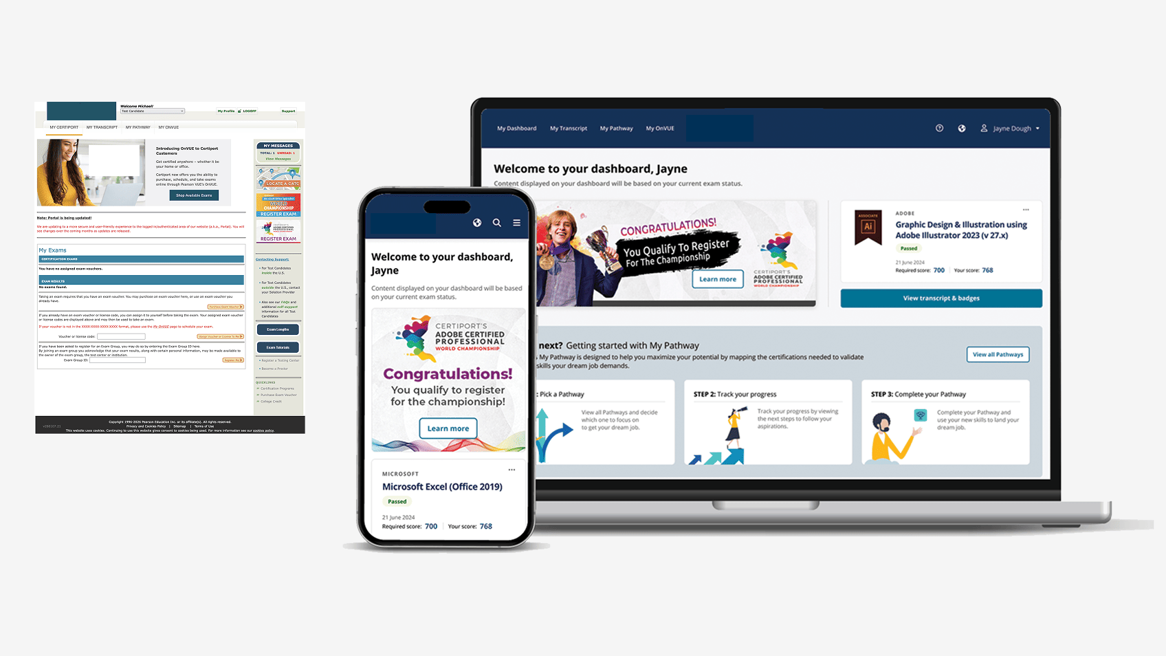 Legacy certification portal context and goals.