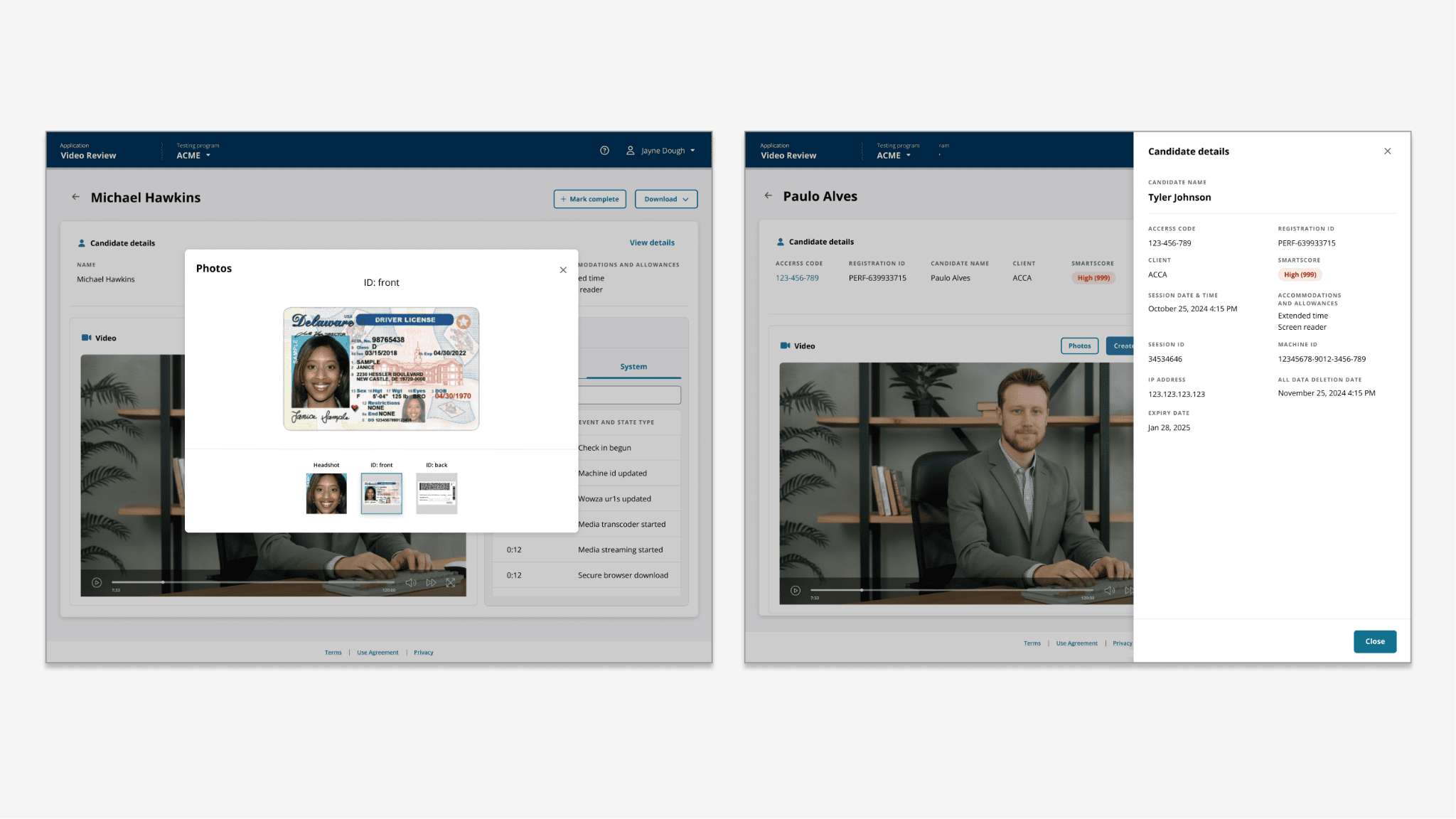 Investigator workflow screens.