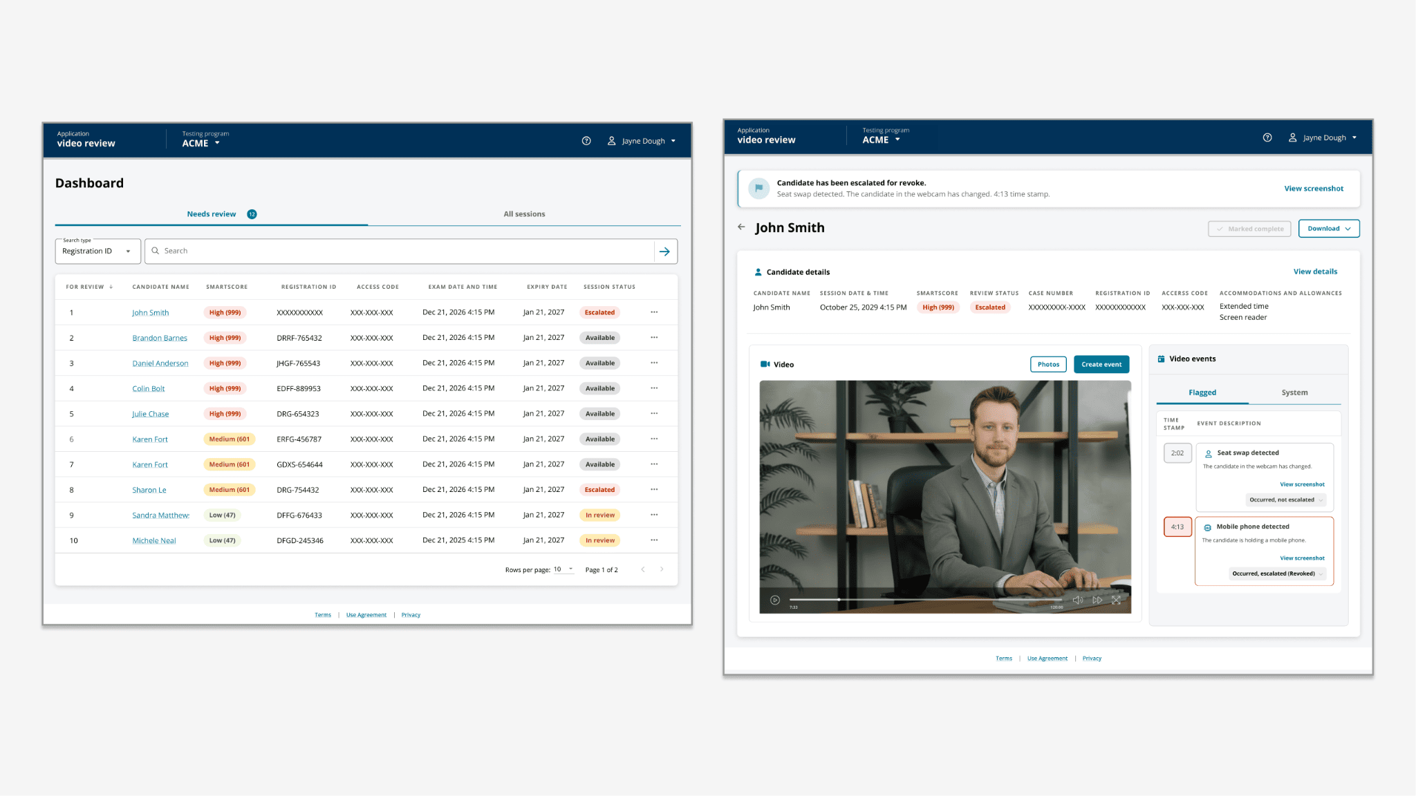 Decision workflow with structured event decisions.