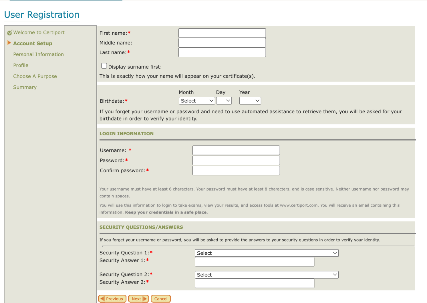 Before: legacy certification portal